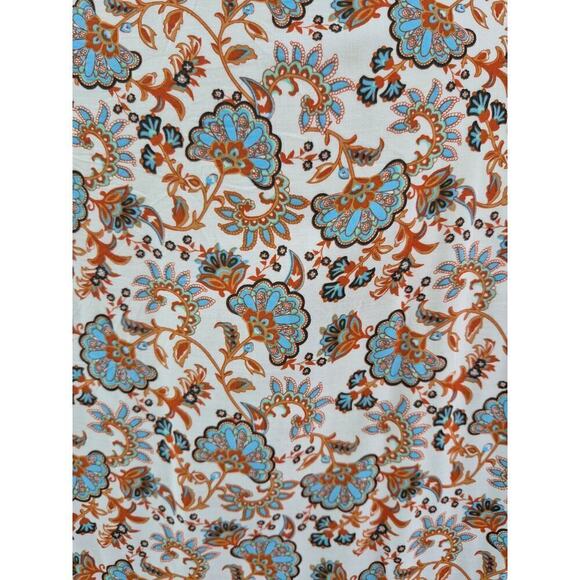 Kimono Style lightweight Floral Border Print BoHo coat full length Cotton O/S - Picture 4 of 7